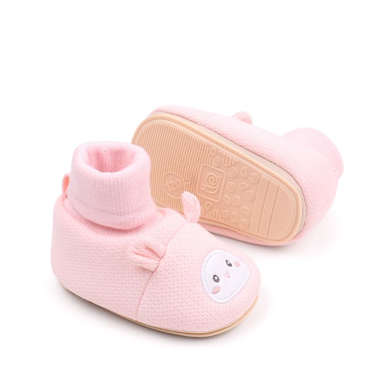 Newborn Baby Boys Girls Slipper Soft Non Skid Sole Slip On House Indoor Sock Shoes3