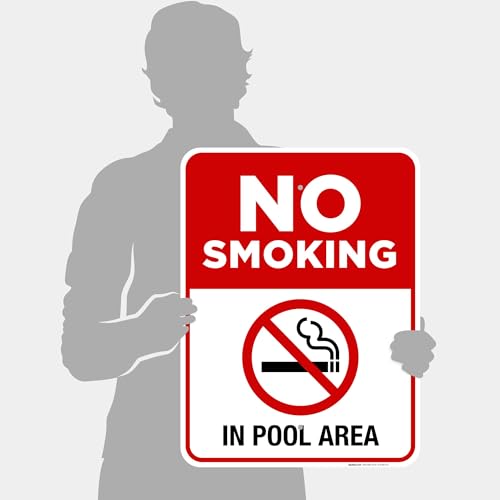 Cartel No Smoking en Área de Piscina 18x24 Pulgadas miniatura 4