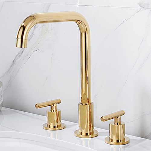 Robinet de lavabo à large portée en laiton or B de luxe