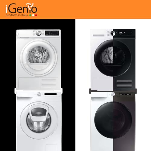 Kit di sovrapposizione universale lavatrice asciugatrice (Bianco) - 4