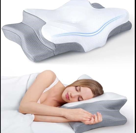 Almohada refrescante para aliviar el dolor para el cuello, almohada cervical ajustable para dormir acogedor, almohadas ergonómicas de espuma