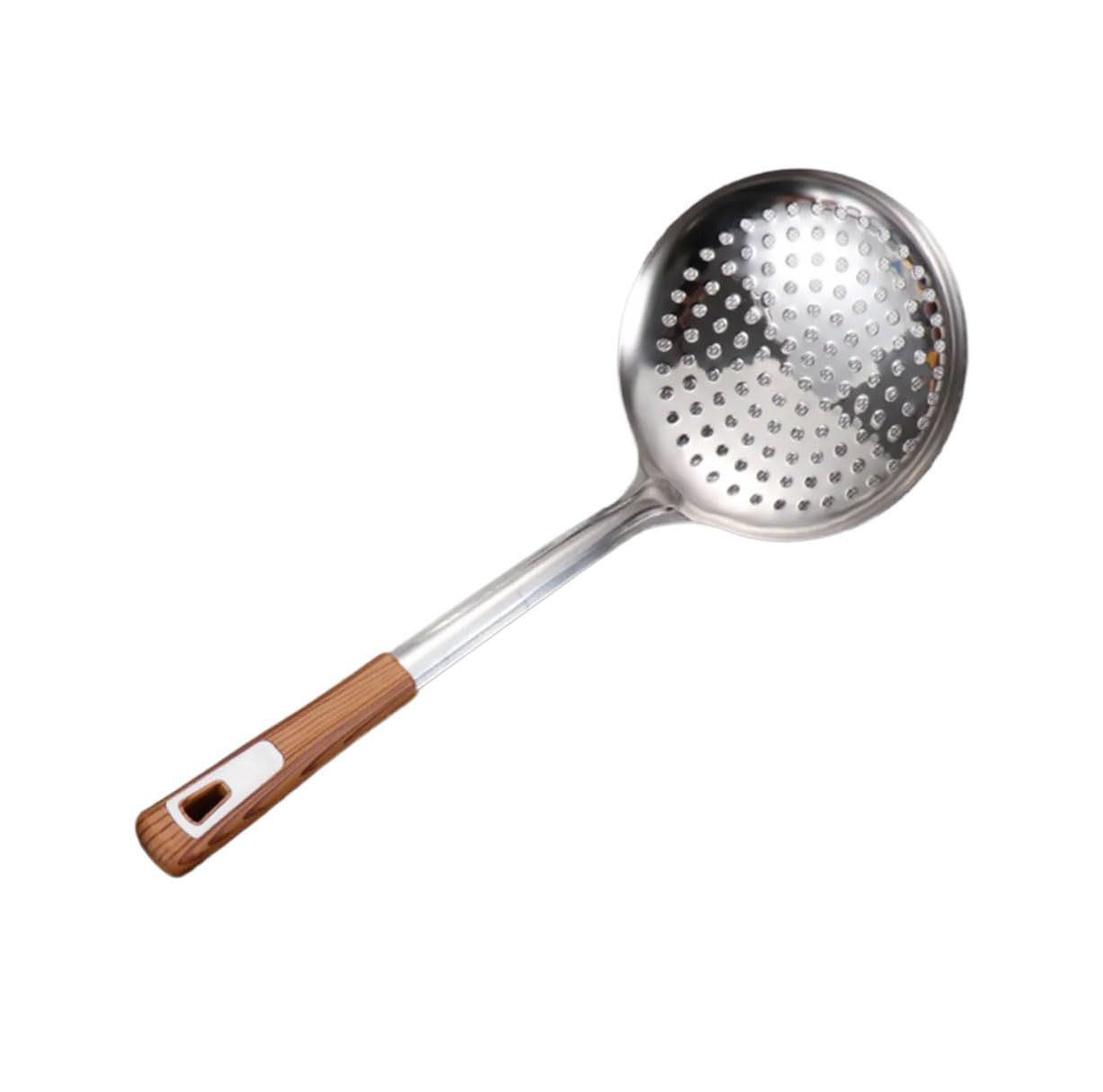 NEWFT Thickened Stainless Steel Large Colander Filter Spoon Household Noodles Strainer Skimmers Oil Separators Kitchen Gadgets Long Handle Ladle