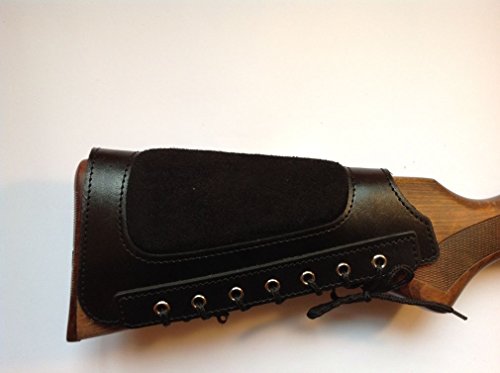 vsdfvsdfv Rifle Cheek Pad/Cheek Riser/CheekRest by Marksmanship/Leather and Suede (Black Left Handed)