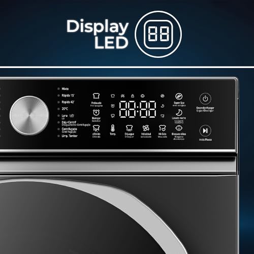 Hyundai Lavadora 9Kg Carga Frontal Inox HL9401AIDVBX. 1400rpm, Motor Inverter, 16 Programas, Función Stop&Go, Clase de Eficiencia Energética A - imagen 2