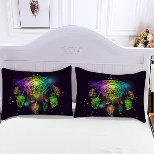 Housse de Couette Attrape-rêves 140x200 Douceur Anti-Glissement avec Zip - 5