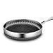Mieszać Fry PAN 304 Patelnia ze stali nierdzewnej WOK Nie-kij patelni podwójna strona drobno rzeźbiona mikro-grawerowana warstwa bez sticków bez oleju smażony garnek stekowy ogólne niepowlekane płyta