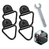 4-Pack Black Heavy Ruffland Kennel Duty Dog Crate Tie Down Kit - 1000LB Load Limit D-Ring Securing System with Bolts and Spanner, Easy Vehicle Installation