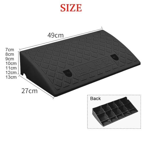 Rampas plásticas portátiles antideslizantes de 49x27x9 cm negras miniatura 6