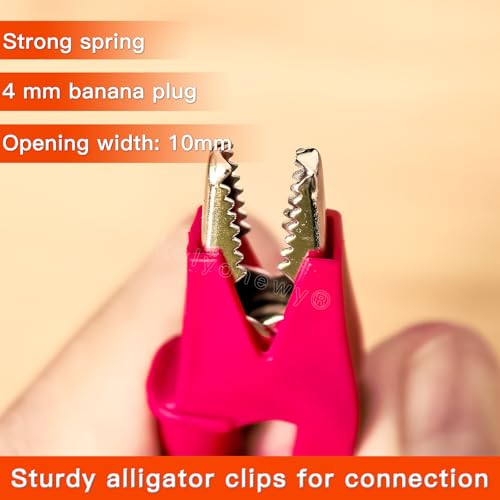 Image of 4mm Stackable Banana Plug Banana Plug to Alligator Clip Test Lead Wire Cable 3.3Ft /1M Red and Black Set for Multimeter Electrical Testing(2Pcs)