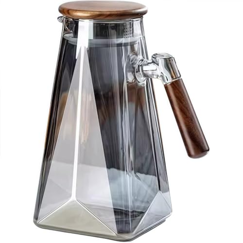 Artispro ガラスポット ピッチャー 1800ml大容量 耐熱ガラスポット 茶こし付き 直火電気ケトル対応 耐熱 耐冷 冷水筒 広口 洗いやすい 透明 水差し お茶 麦茶 ジュース グレー 1800mlpot