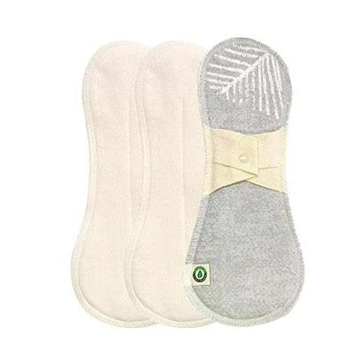 think ECO FDA Registered [Printed Tape Type Pad 3p] Organic Reusable Cotton Pads, Menstrual Pads, Sanitary Napkins, Many Pattern, 3 Pads. (Color, Size) (Leaf Pattern, Day Pad)
