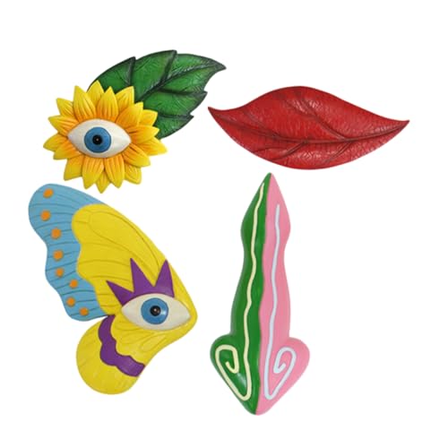 Milisten Décorations Visages Arbres Extérieur Ornaments Visages Arbres Jardin Décoration Murale Originaux Colorés