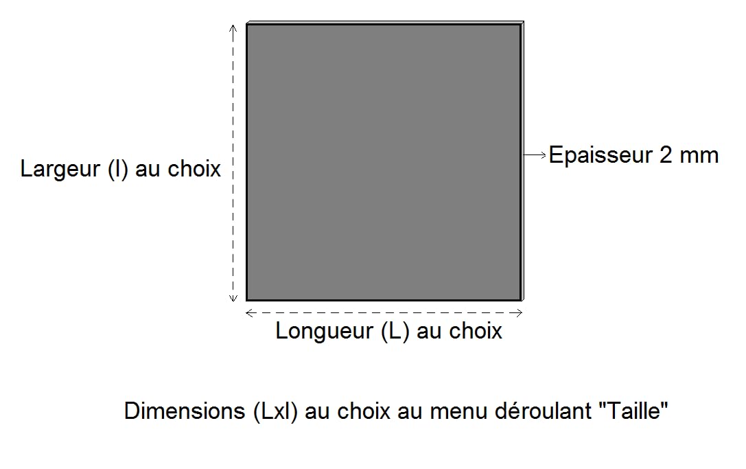 LeMétal - Tôle acier 2 mm - Dimensions au choix (1000x600 mm)