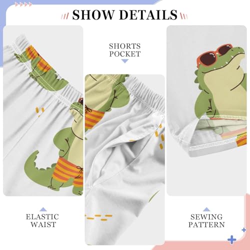 Cute Crocodile Boys Pants Boys Athletic Pants Long Pant for Boywith Pockets Wide-Leg Size 6-14Y4