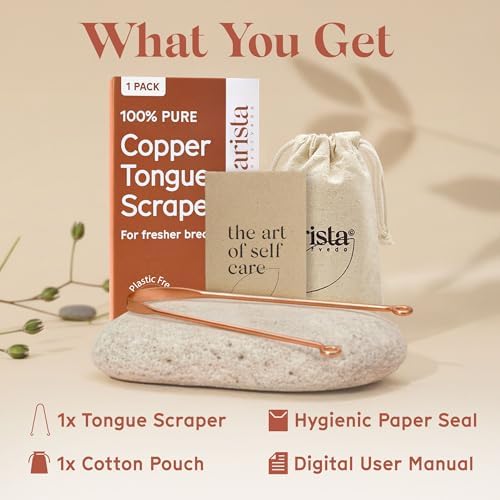 Copper Tongue Scraper | Ayurveda Tongue Scraper | Get Rid of Bad Breath | Yoga Tongue Scraper | Arista(1 Unit) 6
