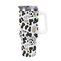 Amazon｜面白い 牛柄 乳牛柄 タンブラー 蓋付き 車用コップ 魔法瓶