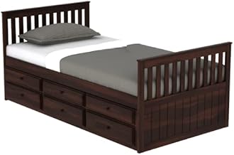 Solid Sheesham Wood Single Bed Cot with Storage | Single Size Bed for Bedroom | Multipurpose Storage Bed (Walnut1, Single)