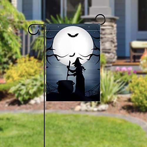 Drapeau de jardin Halloween sorcière sombre double face déco extérieure - 5
