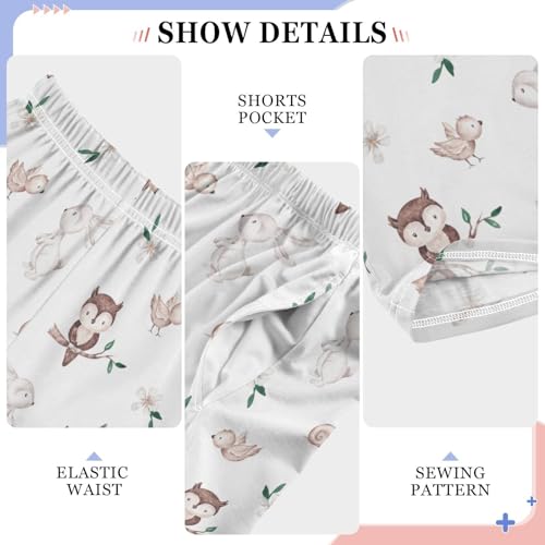 Woodland Watercolor Forest Animals Boys Pants for Kids Jogger Pants with Pockets S-XL4