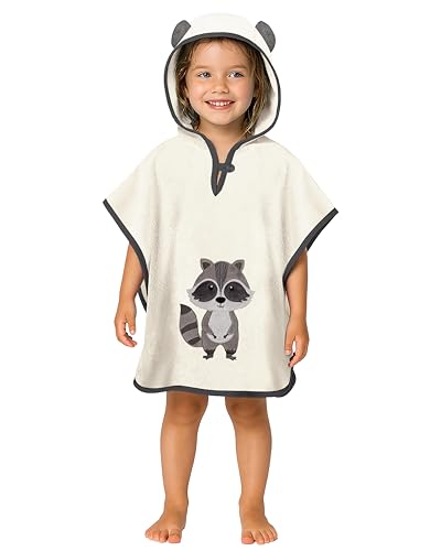 LAYNENBURG Premium Poncho de bain enfants avec capuche - 100% coton - OEKO TEX - bébé garçon...