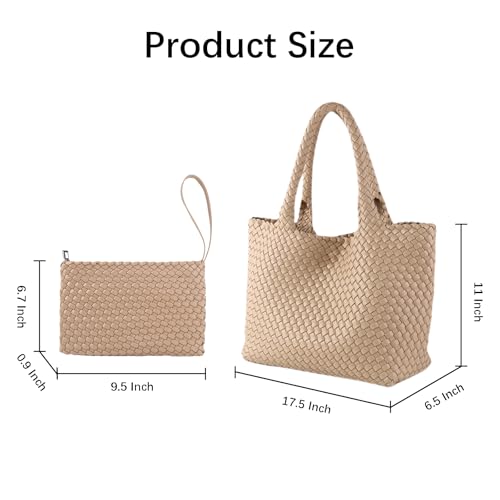 Bolso tote tejido vegano para mujer con monedero miniatura 6