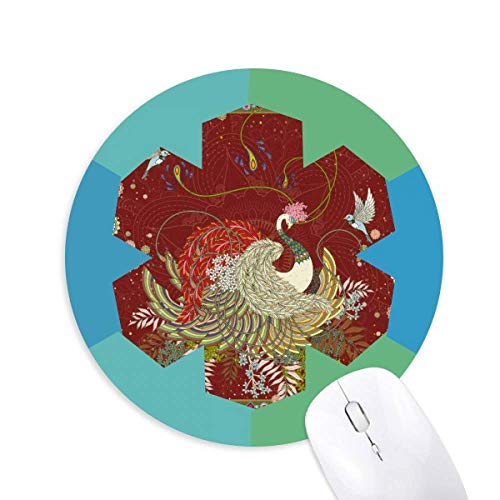 �Ԃ̗��̒��̕����G�̗t �~�`����S���̐�}�E�X�p�b�h