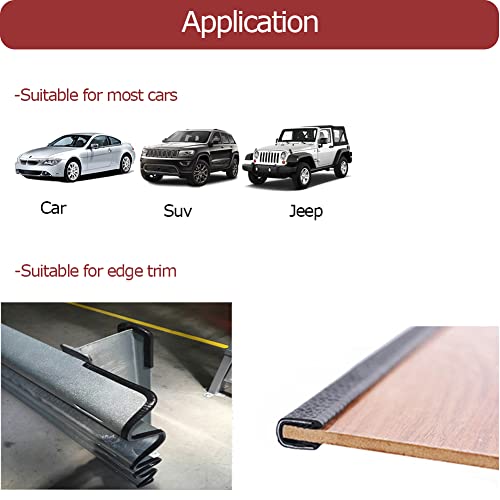 Tintvent 32Ft Car Door Edge Guards Black Universal Rubber Car Door Edge Protector U Shape Automotive Door Entry Guard, Edge Trim Fits For Sedans, Trucks, Suv, Atv, Boats #TOP6