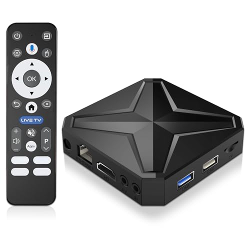 Android TV Box 2026 Android 14 TV Box Support 4K 8K WiFi 6 2.4G/5.8G Dual-Band WiFi 100M Ethernet Smart Box for TV with 2GB 16GB RK3518 Quad-core CPU Bluetooth 5.4 USB 3.0