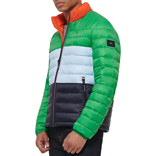 Image of Tommy Hilfiger Mens Embroidered Logo Puffer Jacket