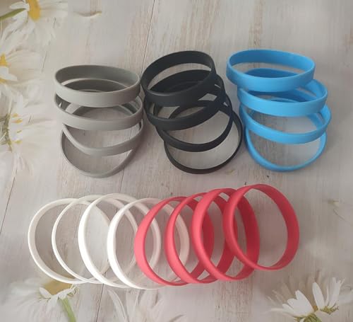 20 pulseiras de borracha para homens e mulheres, pulseiras elásticas de silicone em branco para even