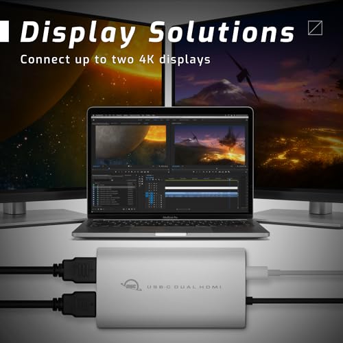 Owc Adattatore Schermo USB-C Dual Hdmi 4K Con Displaylink - Per Mac Apple Silicon M1 E M2 O Altri Mac O Pc Con USB-C O Thunderbolt - 5