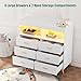 Babevy Changing Table Dresser with Drawers, Baby Dresser with Changing Table Top, Power Outlet, LED Light & Metal Feet, Diaper Changing Station Nursery Organizer for Infants Newborn, White