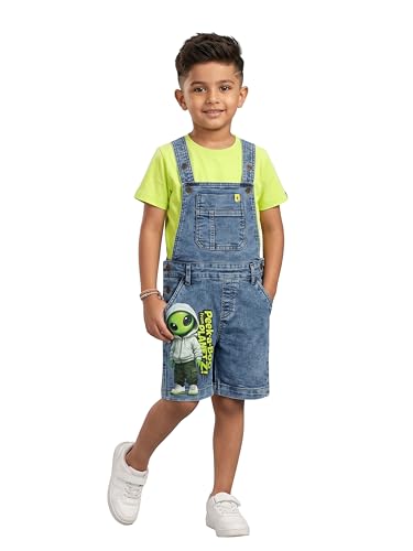 Image of KiddoPanti Boys Denim Dungaree Shorts