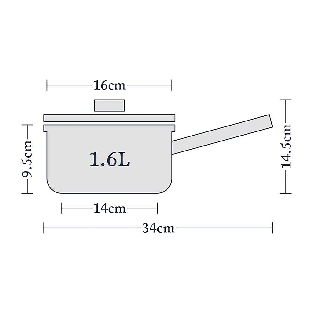 Stellar 7000 Profile ø16 cm Stielkasserolle mit Deckel | 1,6 l Kochtopf klein, unbeschichtet | Milchtopf 18/10-Edelstahl, für alle Herdtypen, spülmaschinen- & ofenfest bis 240 °C | 14,5 x 20,3 x 34 cm