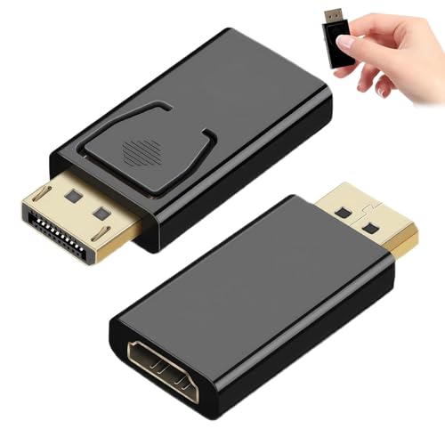 KARELLS Adaptador DisplayPort a HDMI 1080P, 2 Piezas Adaptador DisplayPort Macho to HDMI Hembra 1080P, DP Convertidor Macho a Hdmi Hembra, para Monitor,Tableta, Escritorio, Computadora Portátil, HDTV