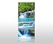 Produktbild wandmotiv24 Duschrückwand Wasserfall im Wald 90 x 200cm (B x H) - Aluminium 3mm Duschwand Design, Wanddeko für Dusche & Bad, Fliesen-Abdeckung, Deko-Set Duschkabine M0485