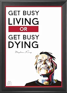 Grab Gifts Stephen King Author Motivational Poster with frame for Office Room Living Quote Poster Home Decor Premium Frame Material Quality (13x19 Inch, Black Frame)