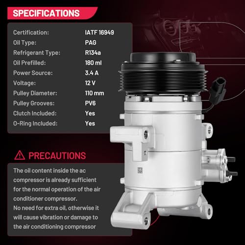 BDFHYK 198384 Air Conditioning A/C Compressor with Clutch Compatible with Mazda CX-5 2013-2016, CX-5 2014-2020, 3 2014-2018, 3 Sport 2014-2018, L4 2.0L 2.5L