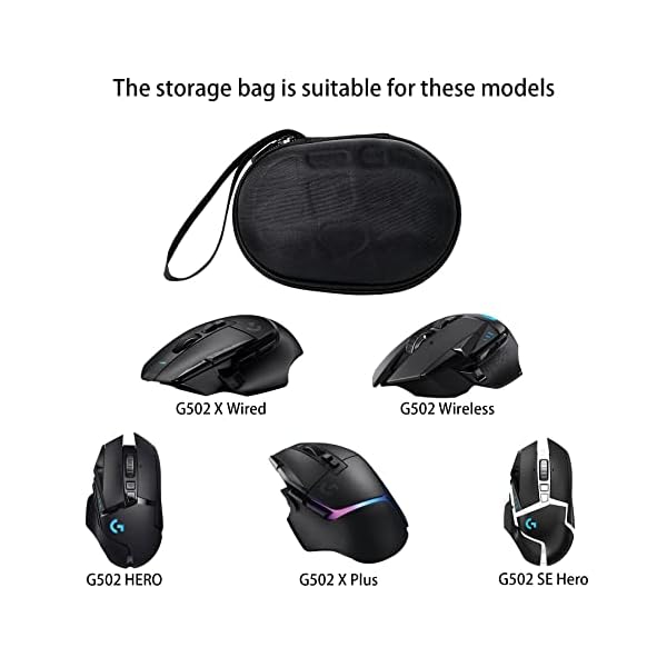 co2CREA Duro Viajar Caja Estuche Funda para Logitech G502 HERO/G502 X Plus Lightspeed Ratón inalámbrico(Funda Solo,Case Only) - Image 3