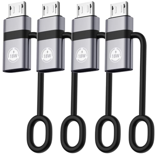 Jadebones 4 Pack USB C Female to Micro USB Male Adapter Converter Compatible with Samsung Galaxy S6/S7 Edge, LG Nexus 4/5/6 and More Devices (Grey)