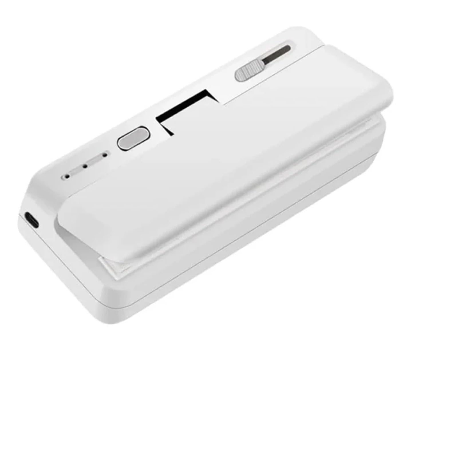 Máquina selladora al vacío, Mini Sellador De Bolsas Plástico, Comida Portátil Mano 2 En 1, Selladores Térmicos Calor Embalaje Recargables,Selladora de alimentos(White)