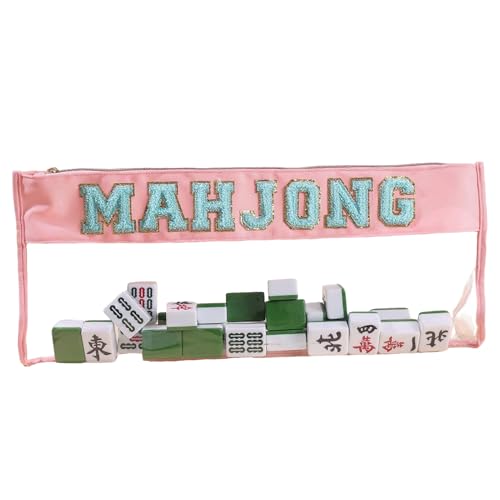 Sac de rangement transparent Mahjong portable et son étui en pierre robuste