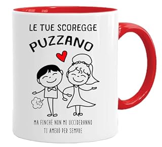 Jungle Mug Tazze marito e moglie, Le tue scoregge puzzano, tazze fidanzato, Idea Regalo Festa Di Compleanno,Idee Regali Originali Natale, tazze (Rosso)