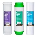 Rotek Water Systems Reverse Osmosis Water Filter Set | 3 Replacement Water Filters with No Membrane | 6 Month Supply | Under Sink RO Water Filter Kit | PP, GAC, CTO | Universal 10 Inch Size
