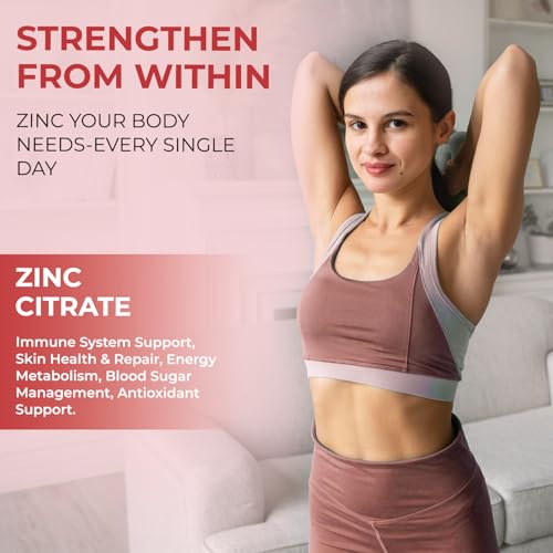 Image of The Body Reserve Zinc Citrate - High Absorption Zinc Supplement for women & men | Supports Immunity & Antioxidant Support, 120 Veg Capsules
