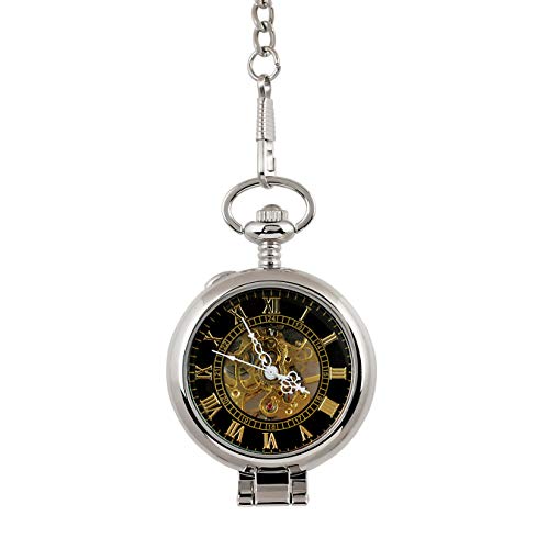 Coin Pocket Watch With Skeleton Movement | Gold Layered Silver Walking Liberty Half Dollar | Genuine U.s. Coin | Sweeping Second Hand, Magnifying Glass | Certificate Of Authenticity #TOP2
