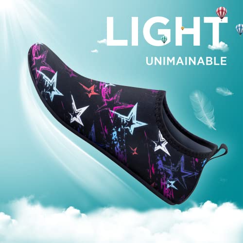 Image of SEEKWAY Water Shoes Quick-Dry Aqua Socks Barefoot Slip-on for Beach Pool Swim River Yoga Lake Surf Women Men Black SK001