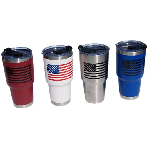 Iyasa Patriotic Stainless Steel American Flag Travel Mug | Double Wall Vacuum Insulated | Engraved Tumbler | Cold & Hot Beverages | Gifts Military | Usa #TOP7