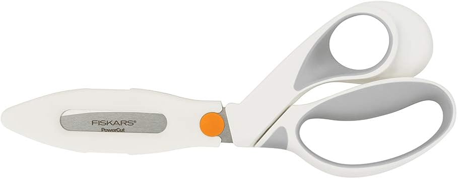 Fiskars Crafts PowerCut Softgrip Shears (9, White/Grey