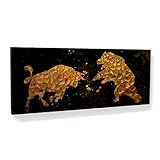 Leinwanddruck "Bull vs Bear", Motiv "Finanzunternehmer, Händler, Büro, Heimdekoration, mittelgroß, 76,2 x 30,5 cm / 3,8 cm
